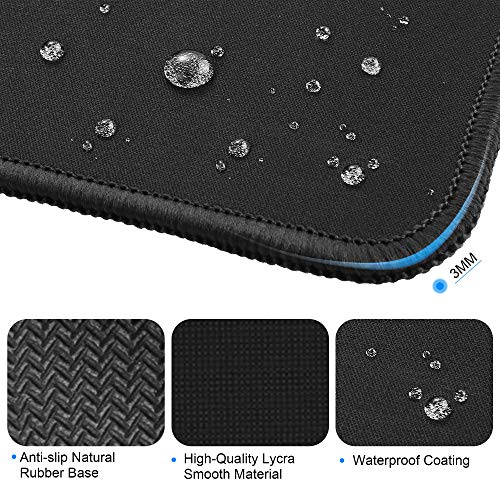 MROCO Ergonomic Wrist Rests Include Memory Foam Keyboard Wrist Rest Pad, Mouse Wrist Rest and Large Mouse Pad, Comfortable for Easy Typing and Pain Relief for Computer, Laptop, Office & Home, Black