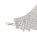 Barabum Fancy Love Elegant Bohemian Statement Necklace Charms for Women Choker Flower Cluster Diamond (Silver)
