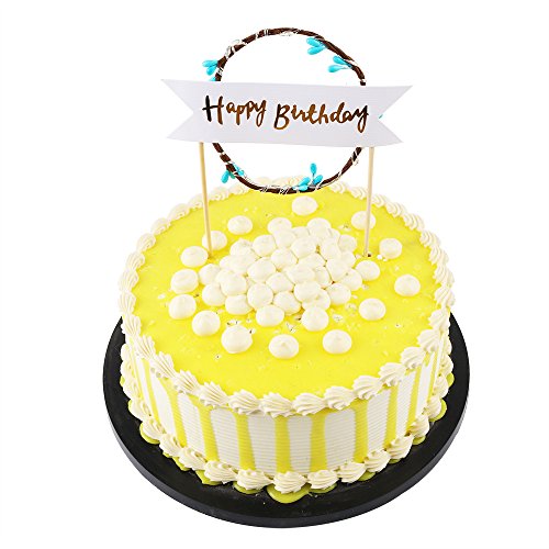 PALASASA Blue LED lights Happy Birthday Garland cake topper for Birthday Party Decorations