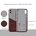 Lopie [Sea Island Cotton Series] Slim Card Case Compatible for iPhone X/10 2017, Fabric Protection Cover with Leather Card Holder Slot Design, Dark Brown