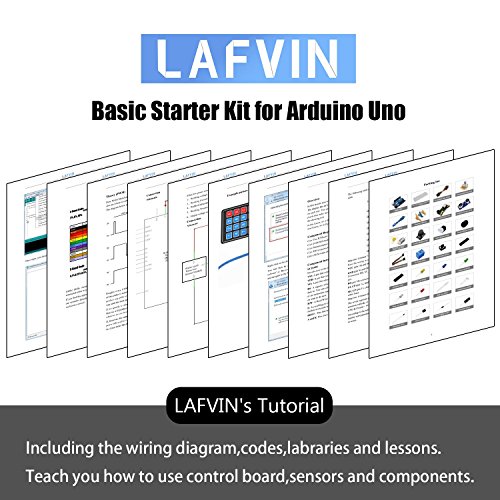 LAFVIN The Basic Starter kit for Arduino with UNO R3, Breadboard, LED, Resistor,Jumper Wires and Power Supply