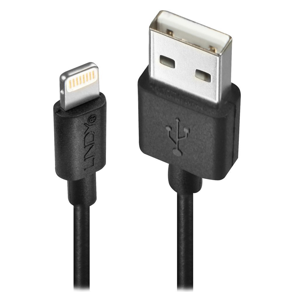Lindy 1m USB to Lightning Cable, Black