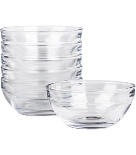 Juego De 12 Cuencos Pequeños De Vidrio DABH4ND - Ideales Para Mise En Place, Especias, Salsas Y Postres, Apilables Y Transparentes