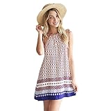 Sannysis Summer Casual Sleeveless Strap Backless Beach Mini Dress