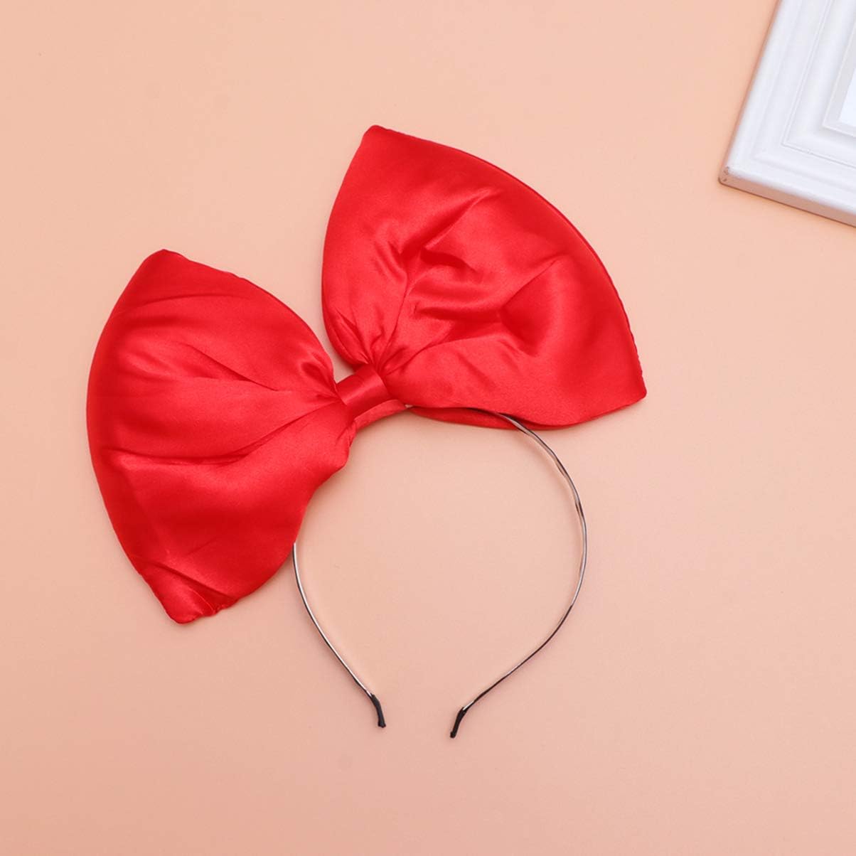 Lurrose Huge Bow Headband Large Bowknot Hairband Halloween and Christmas Party Hair Accessories for Woman Girl (Red) - Image 4