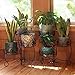 Sunnydaze Three-Tiered Plant Stand, Indoor/Outdoor Metal Flower Holder, 22 Inch, Set of Two, Blackthumb 3