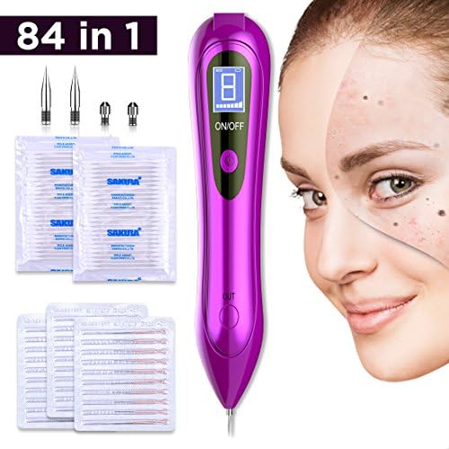 Skin Tag Remover Mole Removal Pen Professional 8 Strength Levels with LCD Display Adjustable Needles Portable at Home for Removing Skin Freckle, Nevus, Warts, Age Spot, Tag, Tattoo Pigmentation