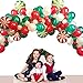 126pcs Merry Christmas Balloon Arch Garland Kit Green Red White Latex Balloons Candy’s Foil Balloons Balloon Tie Tools Adhesive Dots for Christmas Party Decorations