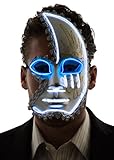 Neon Nightlife Men's Light Up Half Face Venetian Sparkle Mask