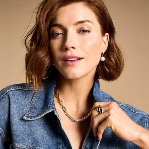 Fossil Women's gold stainless steel earrings with hoop closure
