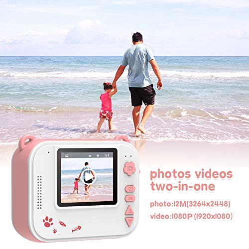 Dragon Touch InstantFun Instant Print Camera for Kids, Zero Ink Toy Camera with Print Paper, Cartoon Sticker, Color Pencils, Portable Digital Creative Print Camera for Boys and Girls - Pink - Thumbnail 7