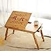 Nnewvante Laptop Desk Super Top Laptop Table 100% Bamboo Desk Adjustable with USB Fan2 Foldable Breakfast Serving Bed Tray Drawer