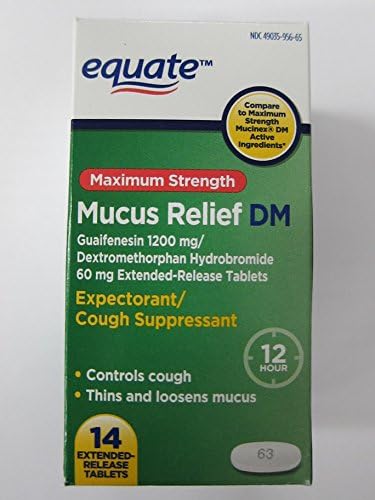 Equate Mucus Relief DM Maximum Strength, 14 Tablets (Compare to Mucinex DM)