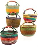 Hands Craft Large African Basket | Round Bolga