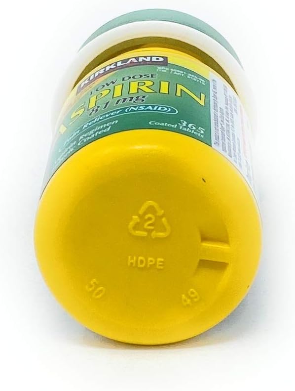 Kirkland Signature Low Dose Aspirin, 1 Bottle - 365Count Enteric Coated Tablets 81 Mg Each: Health & Personal Care