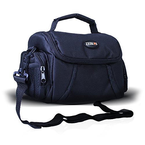 Zeikos ZE-CA48B Deluxe Padded Soft Medium Camera Case For Canon Digital EOS Rebel SL1, T1i, T2i, T3, T3i, T4i, T5, T5i, T6i, T6s, EOS 60D, EOS 70D, 50D, 40D, 30D, EOS 5D, EOS 5Ds, EOS 5D Mark III, EOS 6D, EOS 7D, EOS 7D Mark II, EOS-M /and  for NIKON D3000 D3100 D3200 D3300 D5100 D5200 D5300 D7000 D7100