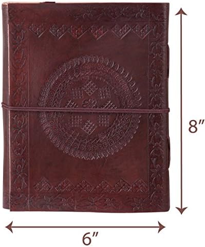 ALBORZ Handmade Leather Bound Daily Notepad For Men &amp; Women, Best Gift for Art Sketchbook, Travel Diary &amp; Refillable notebook, 8 x 6 inches