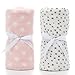 LeerKing Soft Baby Blankets 2 Pack Receiving Blankets for Infant Toddler Flannel Fleece Swaddle Blankets Present for Newborn Babies and Kids, 30