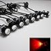 LemonBest Universal LED DRL Eagle Eye Light Car Motorcycle Fog Daytime Running 3W Colorful Backup Lamp 18mm Small light for Vehicles (8 pcs, Red in black cover)