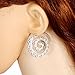 MengPa Fashion Bohemian Spiral Earrings Round Tribal Hoop Jewelry for Wommen (Silver)