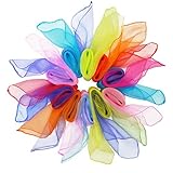 20pcs Juggling Scarves, Doubletwo Rhythm Scarves Juggling Dance Scarves Kids Play Scarves Movement Scarves Silk Square Scarves for Music and Movement