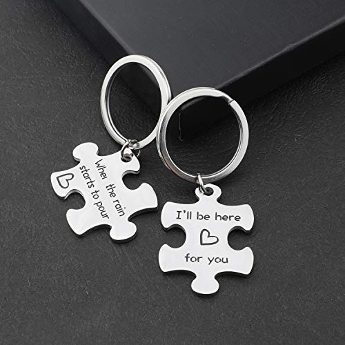 EIGSO I'll Be There for You When The Rain Starts to Pour Puzzle Keychain Set Friends TV Show Inspired Keychain Gift for BFF Boyfriend for Couples (When The rain Starts KR)