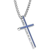 Rnivida Philippians 4:13 Cross Pendant Necklace, I CAN DO ALL THINGS Bible Verse Stainless Steel Necklace Confirmation Jewelry Gifts