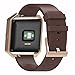 Henoda for Fitbit Blaze Bands Leather Small Large Strap Smart Fitness Watch Band Women Men (9. A Saddle Brown band and Rose Gold Frame, Small: 5.7