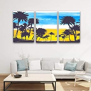 3 Panel Gorgeous Palm Trees Pictures Home Wall...