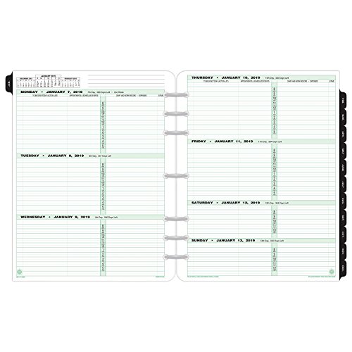 DayTimer 2019 Weekly Planner Refill, 81/2" x 11", Folio Size 5, Two