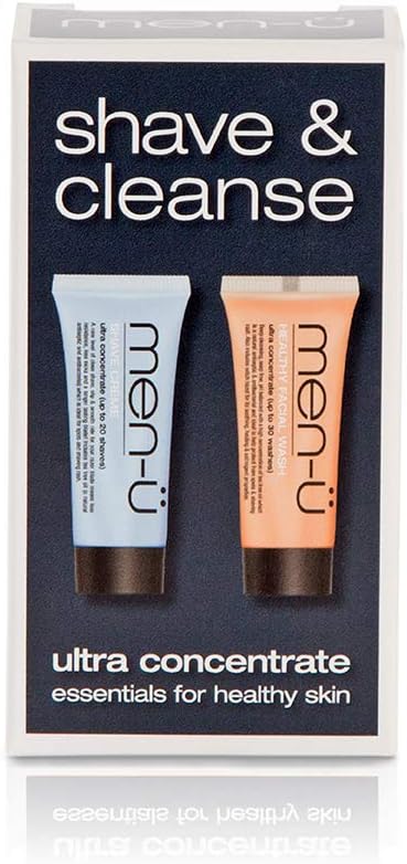 men-u SHAVE CLEANSE DUO, Buddy tube mens skincare starter set 2 x 15ml. Perfect for travelling