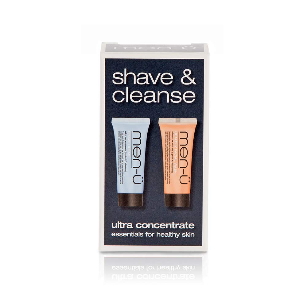 men-u SHAVE CLEANSE DUO – Buddy tube mens skincare starter set 2 x 15ml. Perfect for travelling – Shave Cream & Face Wash men. High-Performance, Long Lasting, Ultra-Concentrate Formula. Up to 30 APPS