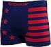 Mens 6pk Seamless Athletic Spandex Compression Sports Workout Boxer Brief Underwear Shorts OS Stars & Stripes