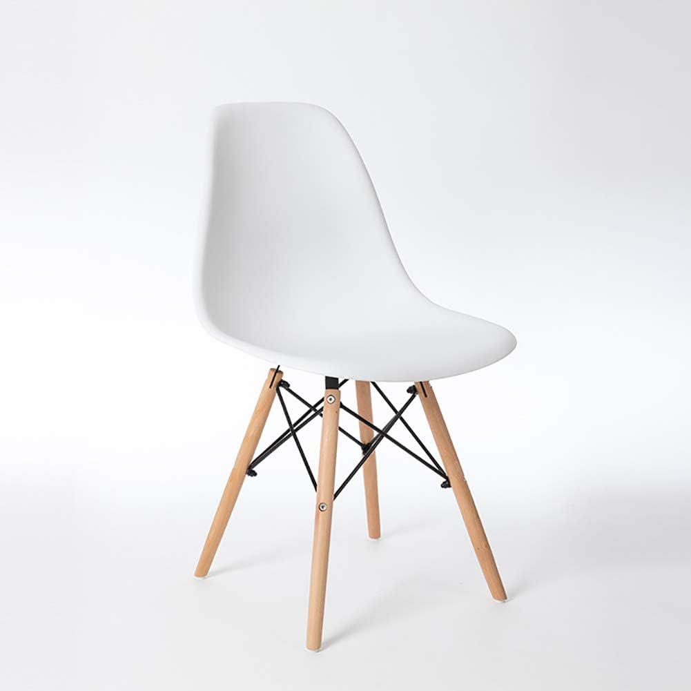 Yb Gq Modern Dining Chair For Kitchen Mid Century Living Room Side Chairs With Shell Back Bar Stool With Wood Legs For Patio Home Decor White 46x39 5x80cm 18x16x31inch Amazon Co Uk Kitchen Home