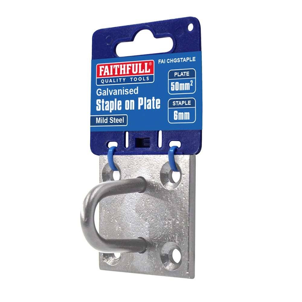 Faithfull FAICHGSTAPLE Galvanised Steel Staple On Pre-Drilled Plate (50 x 50mm)