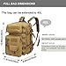 G4Free Military Tactical Molle Backpack Sport Outdoor versatile Rucksacks Camping Hiking Traveling Bag 40L(Tan)