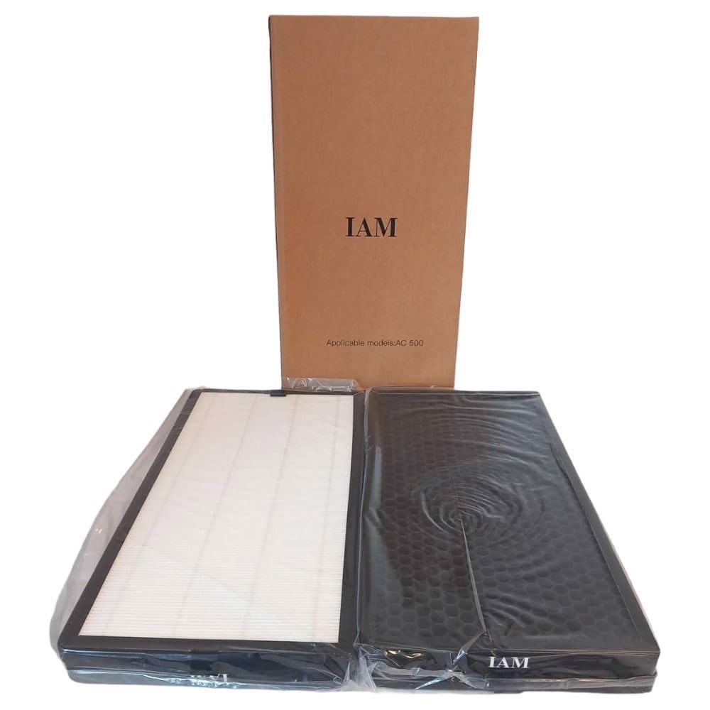 IAM Air Purifier Replacements Compatible with AC 500,True HEPA & Activated Carbon Filters Set,H13 (2PCS)