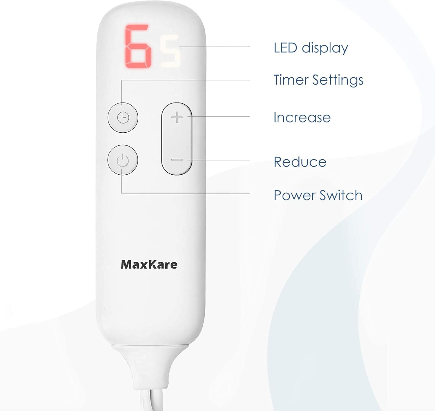 MaxKare Electric Blanket Heated Throw Flannel & Sherpa Fast Heating Blanket 50" x 60", ETL Certification with 6 Heating Levels & 5 Auto-Off Timing Settings, Home Use & Machine Washable, Blue & White: Kitchen & Dining