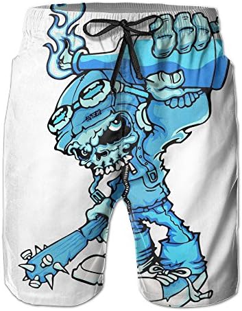Casual Elastic Walk Shorts The Moment Style Boys Holding A Mace Skull