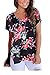 FAVALIVE Womens Short Sleeve Floral Print V-Neck T-Shirt Tops