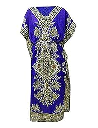 Vestido largo de Kaftan Maxi para mujer, vestido de caftán, vestido de noche de color azul real