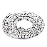 Angelcrab jewelry Punk Hip Hop Round Cut 5mm Cubic Zirconia Tennis Chain Necklace, 20'' 24'' 30''