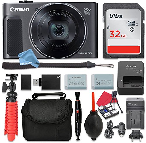 Canon-PowerShot-SX620-HS-Digital-Camera-Black-25x-Optical-Zoom-32GB-SD-Spare-Battery-Complete-DigitalAndMore-Free-Accessory-Bundle