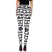 Ensasa Womens Autumn Winter Snowflake Graphic Printed Stretchy Leggings Pants, Black White Reindeer Large