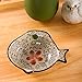 xdobo Handmade Ceramic Condiment Dish Plate Cute Fish Shape Sauce Vinegar Sushi Dishes, Set of 4