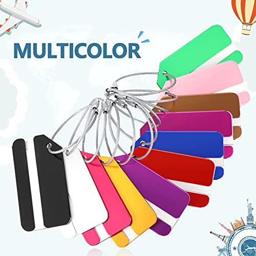 22 Pieces Metal Luggage Tags with Name ID Cards Aluminum Suitcase