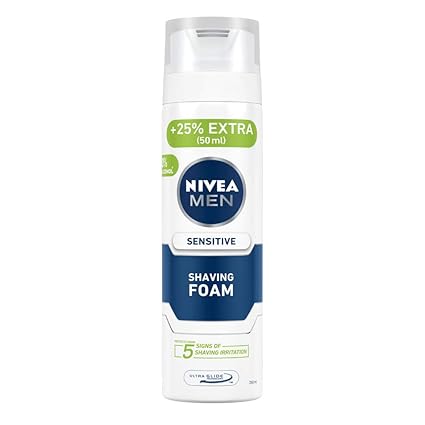 Nivea Men Sensitive Shaving Foam , 200ml +50ml Extra (25% Free)=250ml