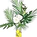 Supla 3 PCS 3 Size Artificial Areca Palm Tropical Leaves Stems Faux Plastic Palm Tree Leaves Faux Monstera Leaves Plastic Palm Leaf Greenery Floral Arrangement Hawaiian Luau Jungle Beach Wedding Party