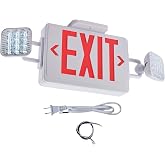 Apmeetlux Red Exit Sign with Emergency Lights, 200lm 3Hours Plug in Exit Sign Battery Backup Lights for Business,Commerical Emergency Lighting Combo UL 924 AC85-277V Double Face