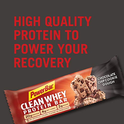 PowerBar Clean Whey Bar, Chocolate Chip Cookie Dough, 2.12 oz Bar, (16 Count)